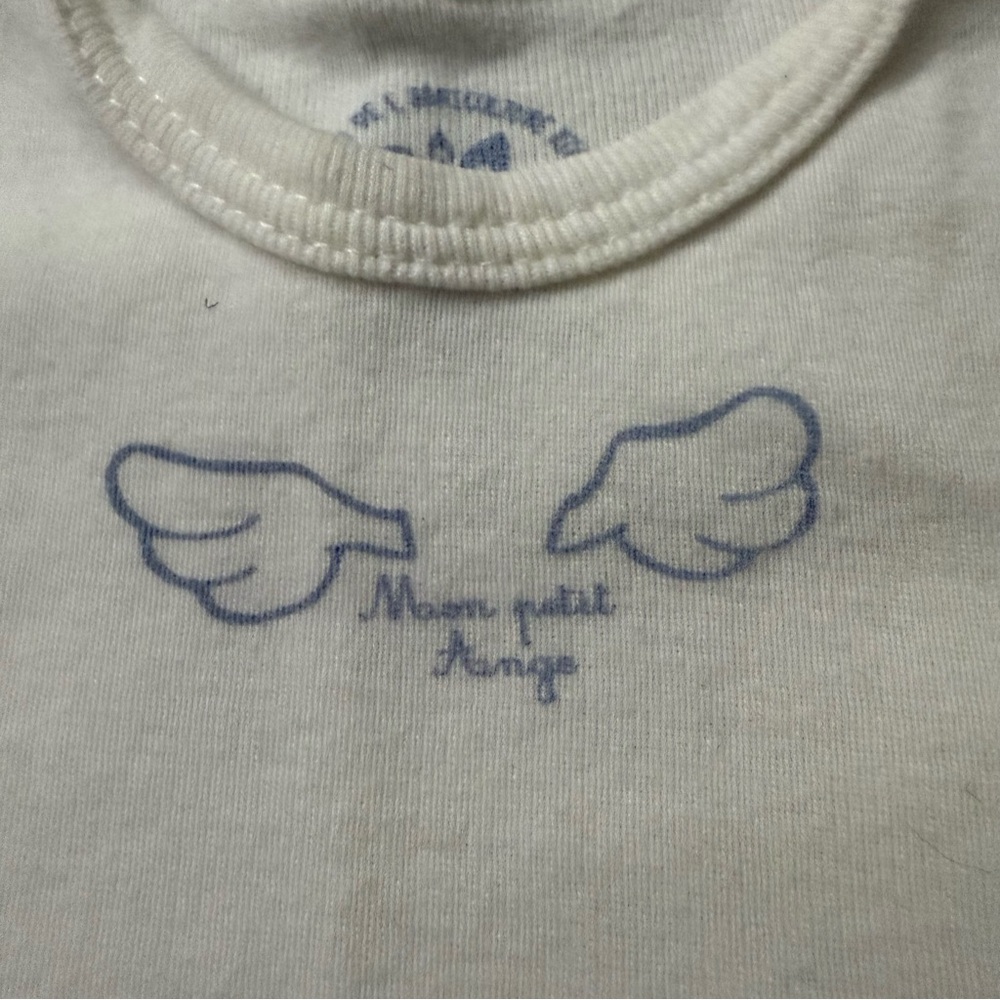 Tout Simplement “Mon Petit Ange” Organic Cotton Bodysuit 6M‎ My Little Angel
